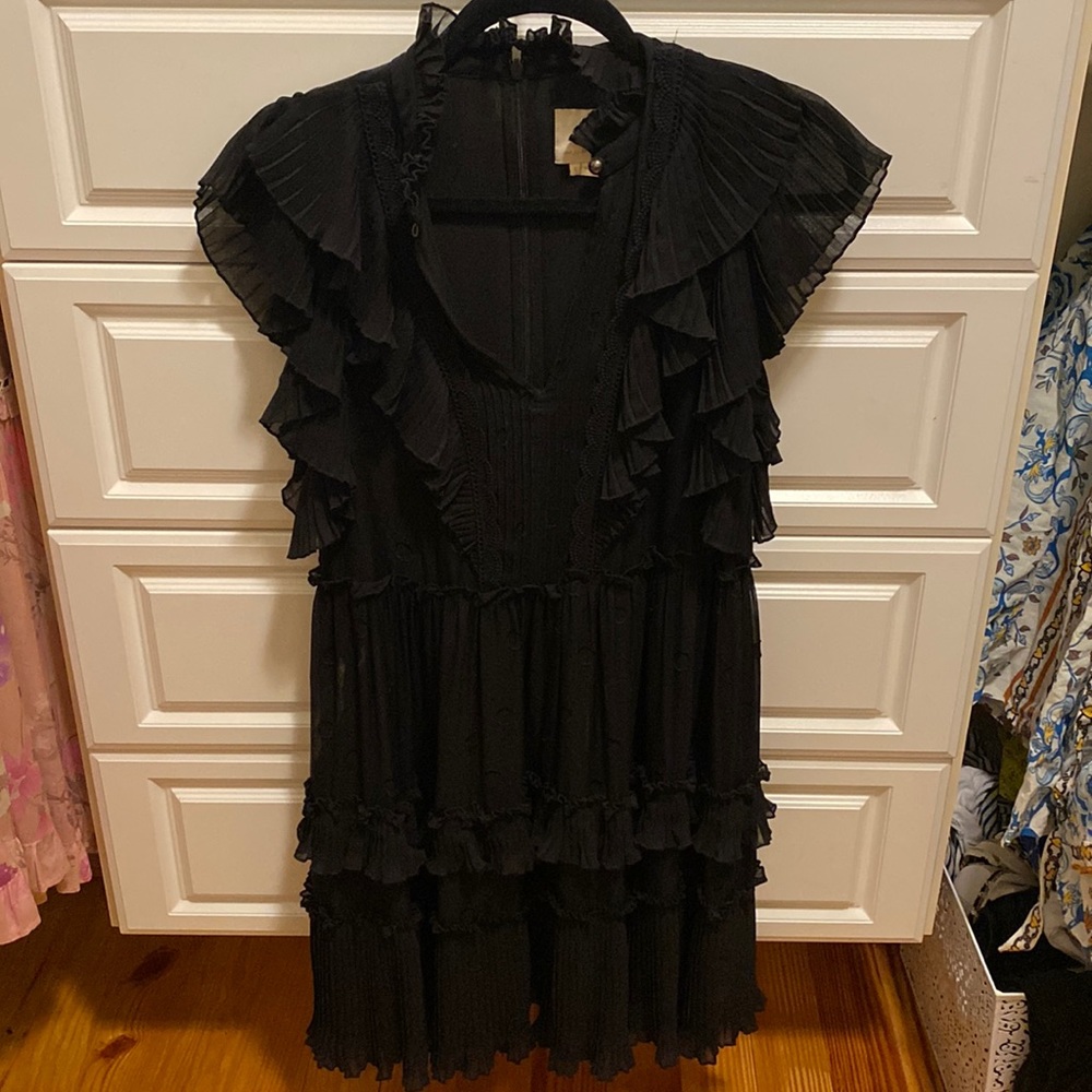 Like new Kate Spade black dress with ruffle details